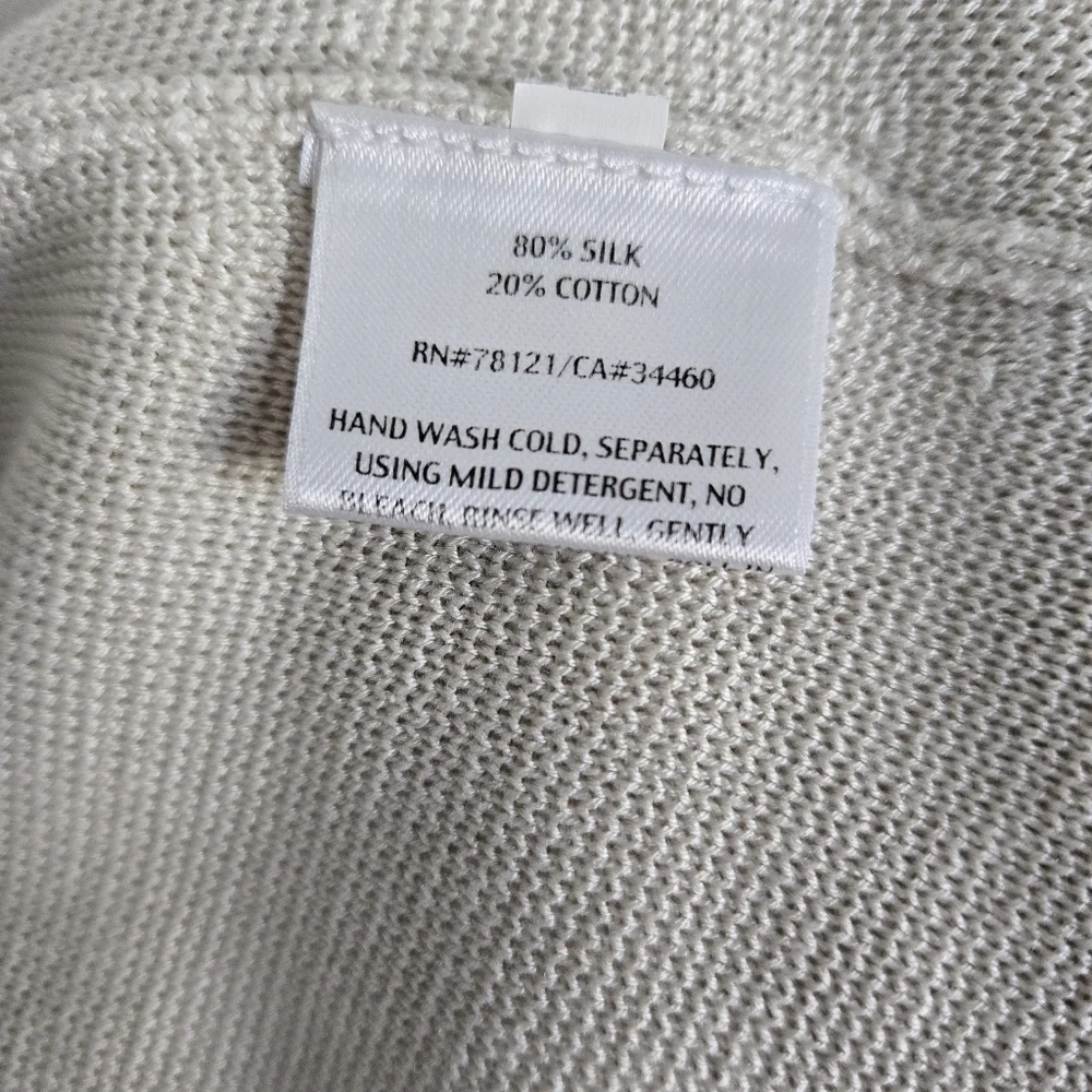 Eileen Fisher Women's Silk Cotton Interlock Cardigan Size L Lagenlook Minimalist - Picture 9 of 12